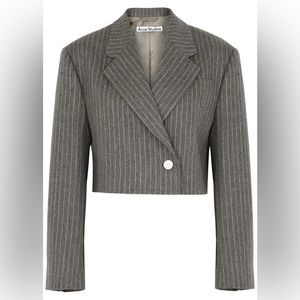 Acne Studios - Jillion Striped Cropped Wool-Blend Blazer